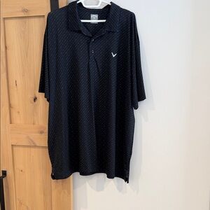 Callaway Black Polo Shirt with Subtle Pattern